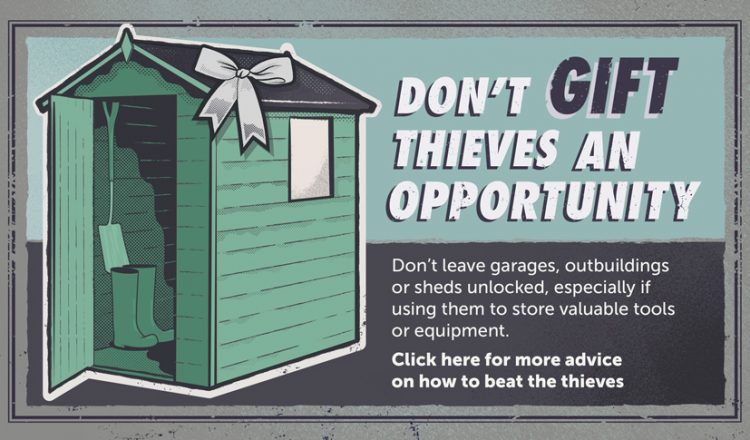 Dont' Gift Thieves with items in your shed